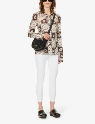 Paige Hoxton Cropped Skinny-leg High-rise Stretch-denim Jeans In Crisp White
