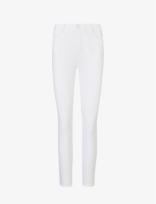 Shop Paige Womens Crisp White Hoxton Cropped Skinny-leg High-rise Stretch-denim Jeans