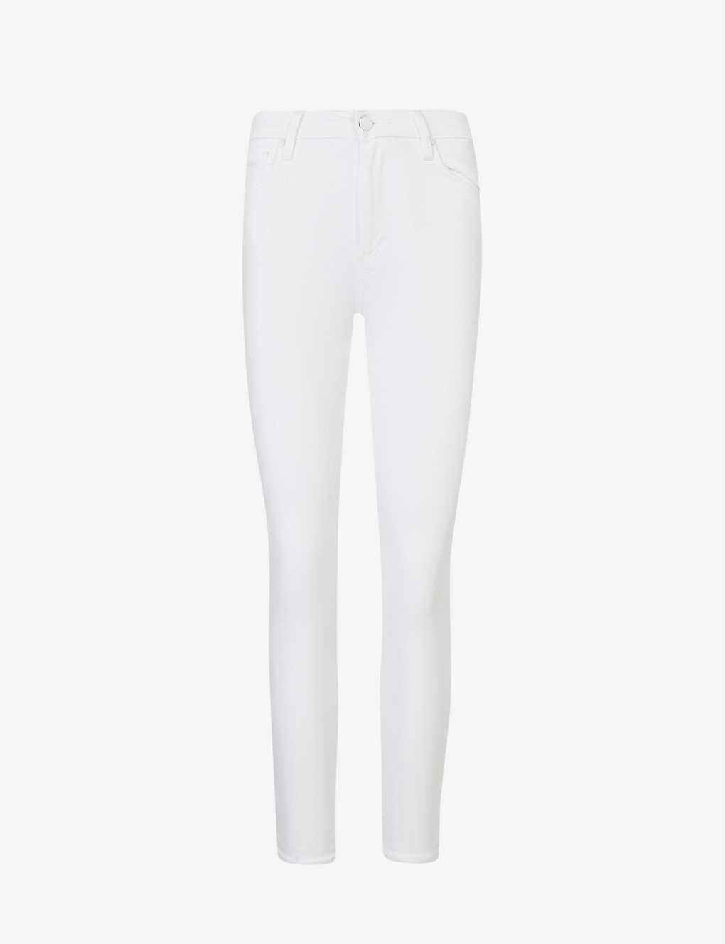 Shop Paige Hoxton Cropped Skinny-leg High-rise Stretch-denim Jeans In Crisp White