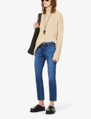 PAIGE WOMENS ROAM BRIGITTE STRAIGHT-LEG MID-RISE STRETCH-DENIM JEANS 55582088