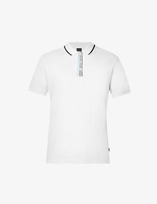 BOSS: Logo-embroidered stretch cotton-blend polo shirt