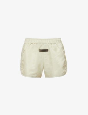 ESSENTIALS ESSENTIALS MID-RISE BRAND-PATCH SHELL SHORTS