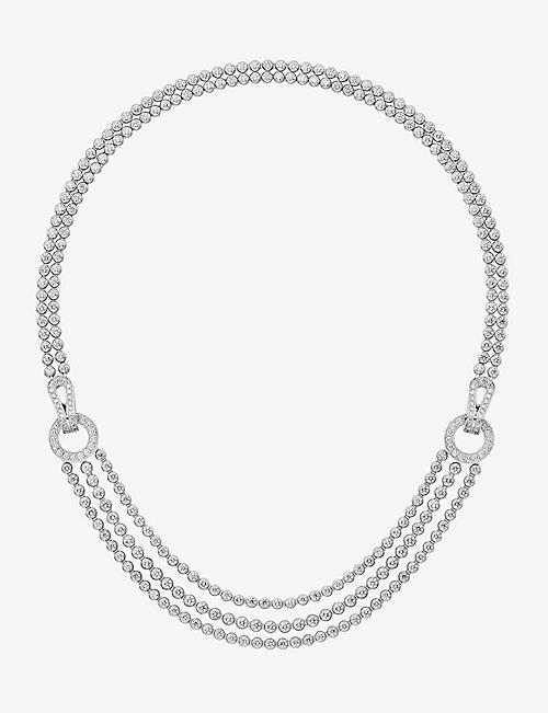 CARTIER: Agrafe 18ct white-gold and 12.53ct brilliant-cut necklace