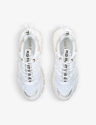 Kg Kurt Geiger Limitless Chunky-soled Vegan Leather And Mesh Trainers In White