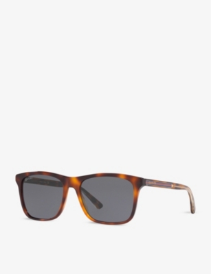 GUCCI: GG0381SN rectangular-frame acetate sunglasses
