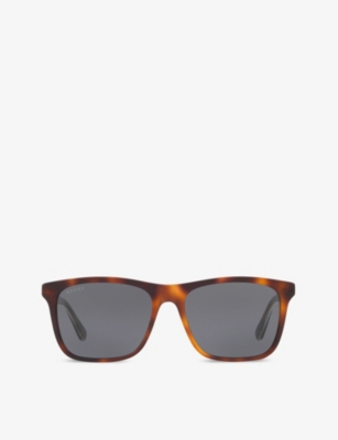 Gucci Gg0381sn Rectangular-frame Acetate Sunglasses In Brown