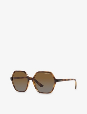 Shop Vogue Women's Brown Vo5361s Irregular-frame Tortoiseshell Acetate Sunglasses