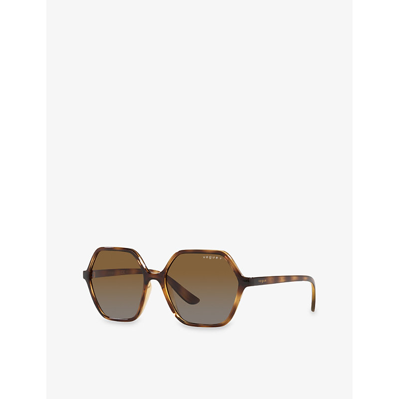 Shop Vogue Women's Brown Vo5361s Irregular-frame Tortoiseshell Acetate Sunglasses