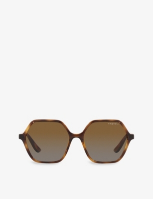 Shop Vogue Women's Brown Vo5361s Irregular-frame Tortoiseshell Acetate Sunglasses