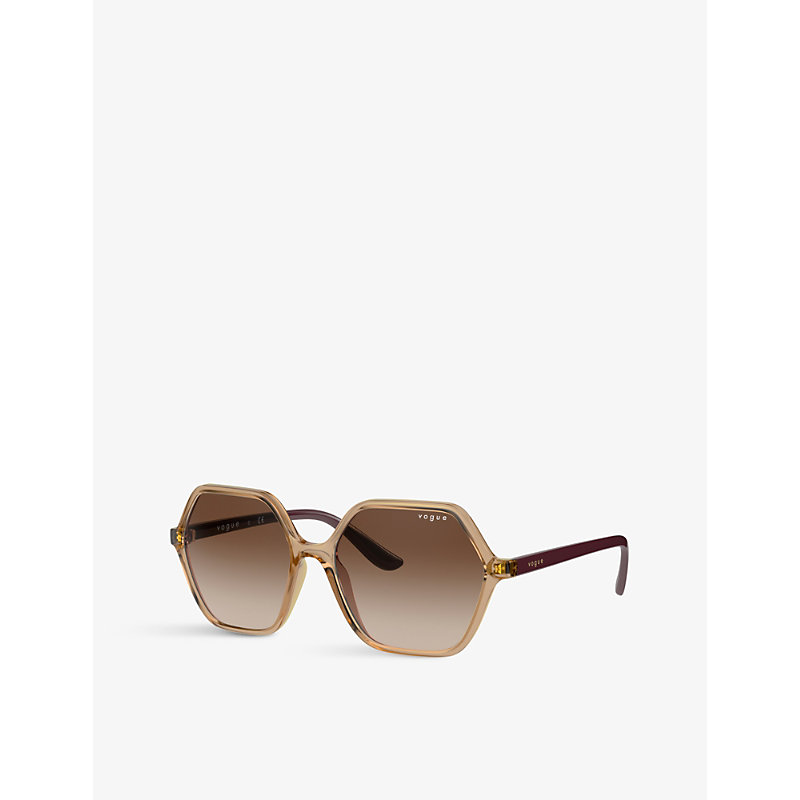 Shop Vogue Women's Yellow Vo5361s Irregular-frame Acetate Sunglasses