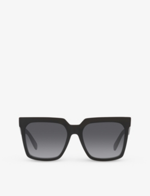 CELINE EYEWEAR Oversized square-frame acetate sunglasses