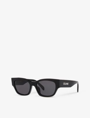 Shop Celine Women's Black Cl40197u Cat-eye Acetate Frame Sunglasses
