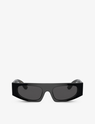 Dolce & Gabbana Dg4411 Rectangle-frame Acetate Sunglasses In Black