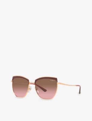 Shop Vogue Women's Gold Vo4234s Irregular-frame Metal Sunglasses