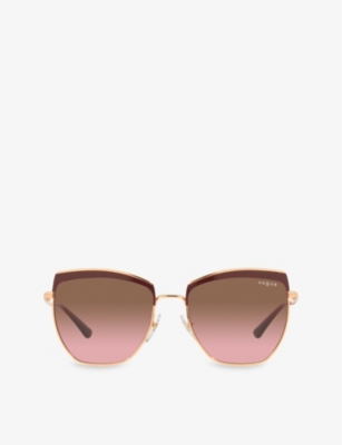 Vogue Womens Gold Vo4234s Irregular-frame Metal Sunglasses