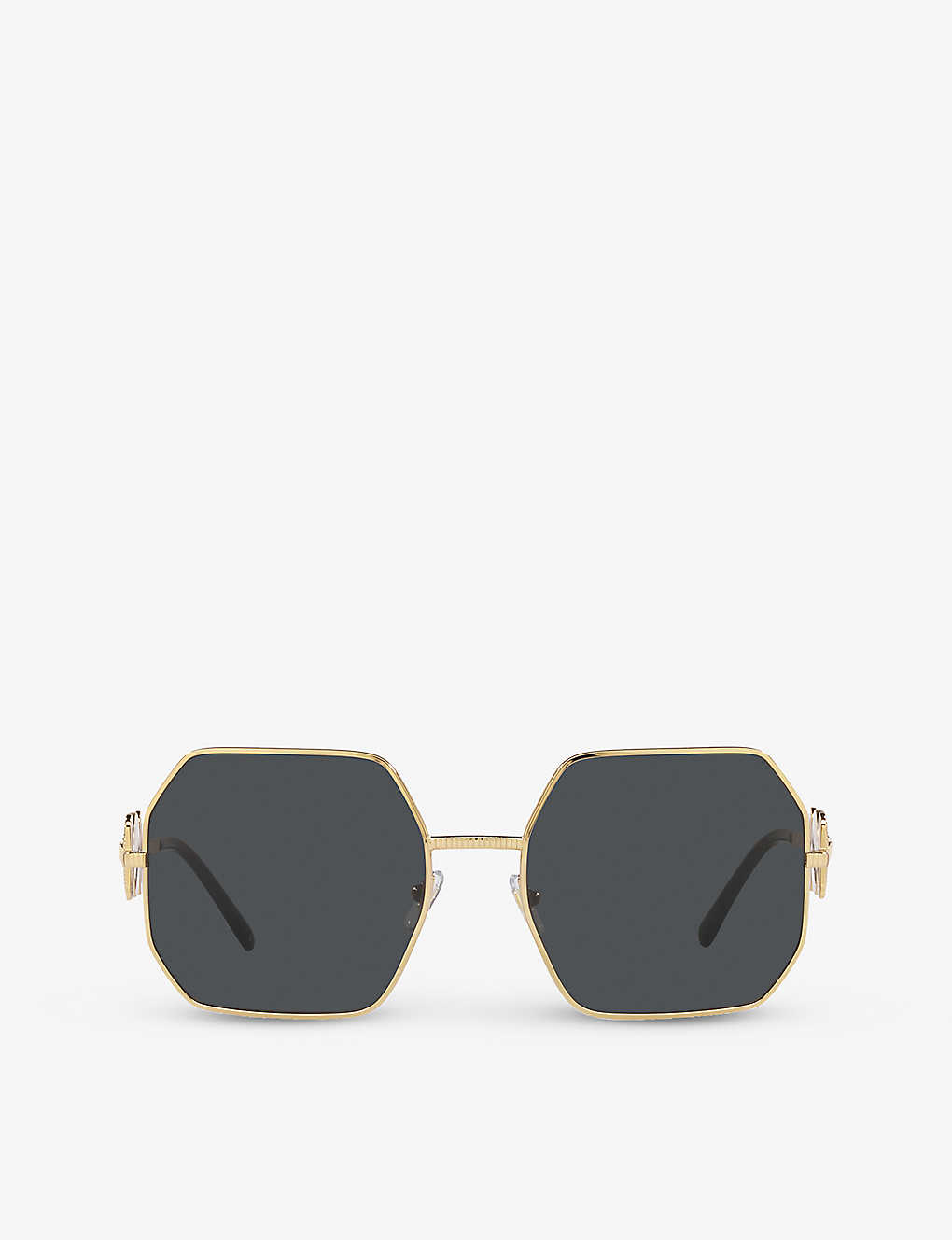Versace Womens Gold Ve2248 Geometric-frame Metal Sunglasses