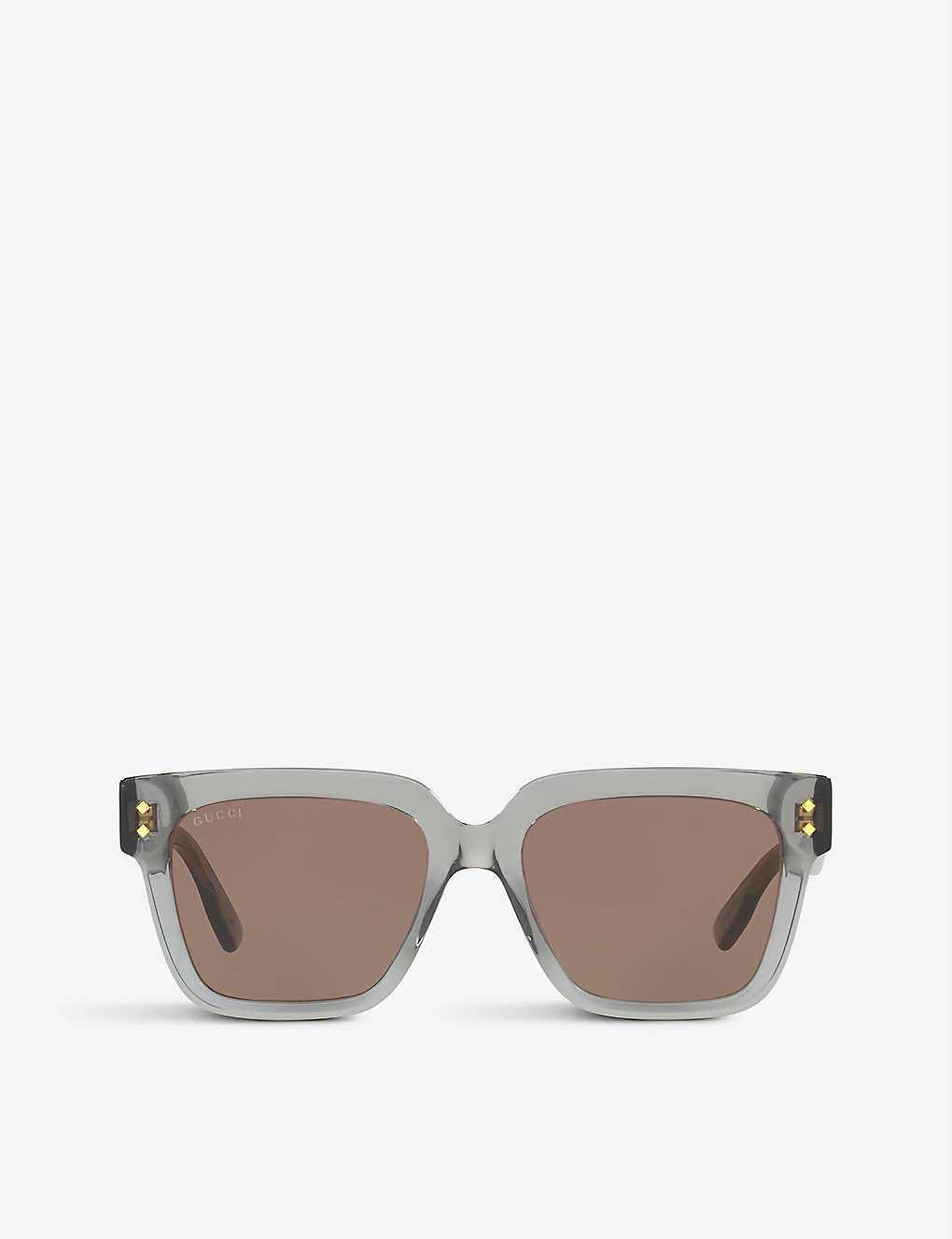 Shop Gucci Women's Grey Gg1084s Square-frame Acetate Sunglasses