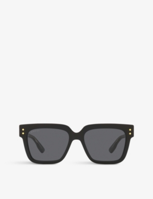 Gucci Womens Black Gg1084s Square-frame Acetate Sunglasses
