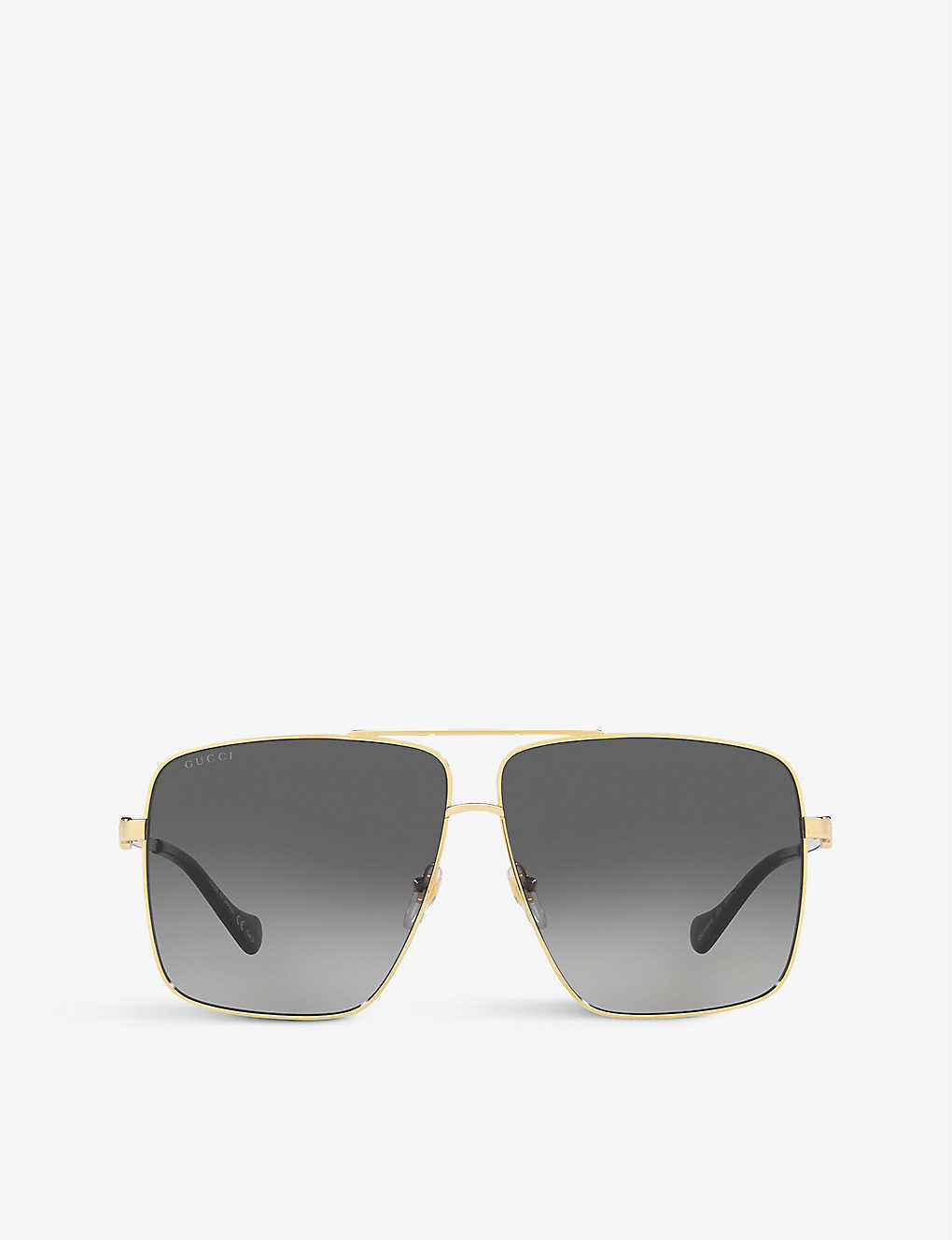 Gucci Gg1087s Metal-frame Aviator Sunglasses In Gold