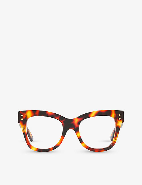 GUCCI: GG1082O cat eye-frame tortoiseshell acetate glasses