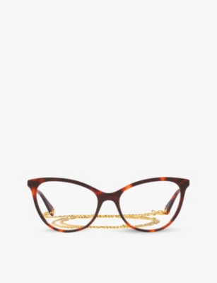 Gucci Gg1079o Cat Eye-frame Acetate Optical Glasses In Brown