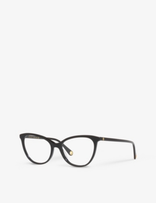 Shop Gucci Women's Black Gg1079o Cat Eye-frame Acetate Optical Glasses