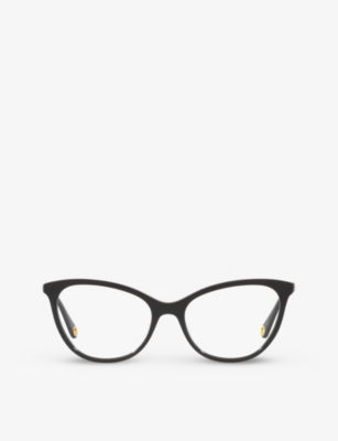 Gucci Gg1079o Cat Eye-frame Acetate Optical Glasses In Black
