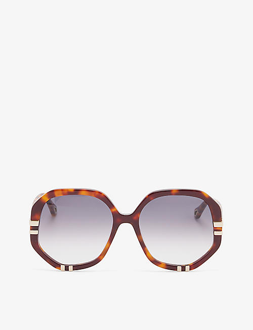 CHLOE: CH0105S hexagonal-frame acetate sunglasses
