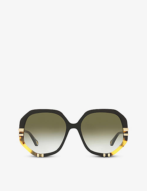 CHLOE: CH0105S hexagonal-frame acetate sunglasses