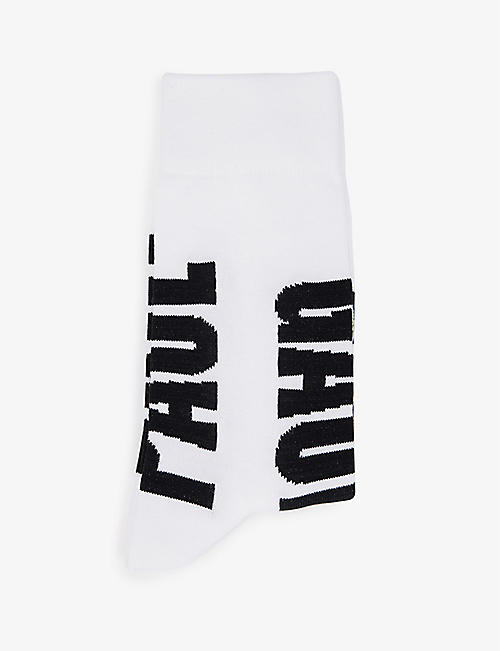 JEAN PAUL GAULTIER: Art Punk logo-embroidered cotton-blend socks