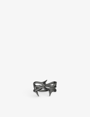 Shaun Leane Black Rhodium-plated Rose Thorn Triple Band Ring