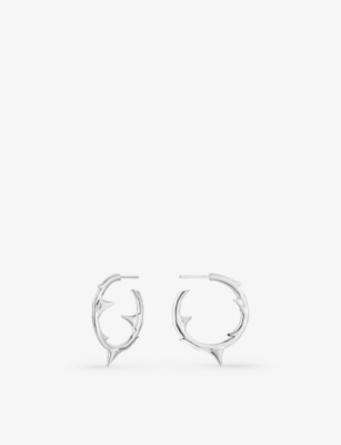 Shaun Leane Rose Thorn Sterling Silver Hoop Earrings