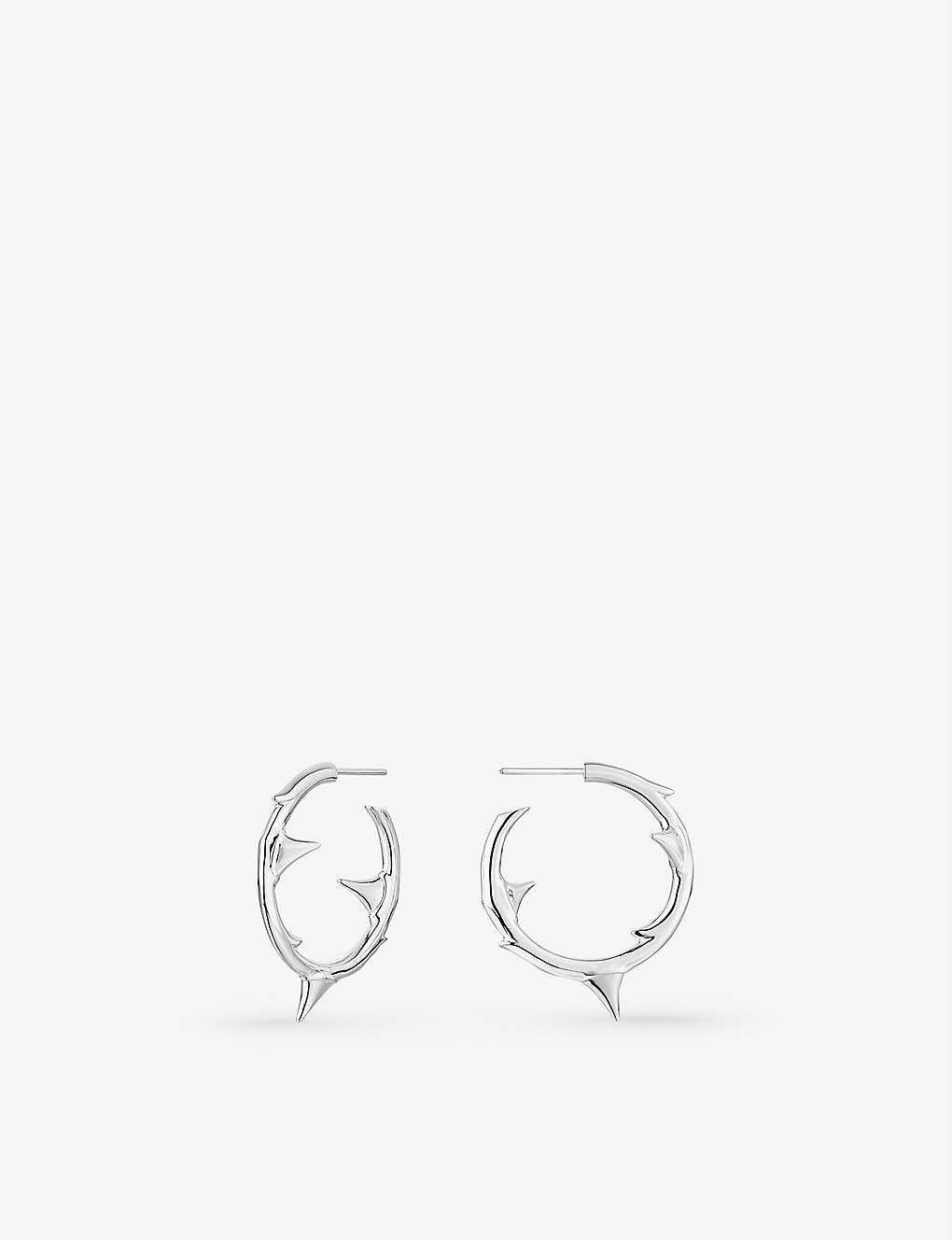 Shaun Leane Rose Thorn Sterling Silver Hoop Earrings