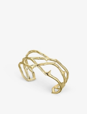 SHAUN LEANE: Rose Thorn gold-tone sterling silver wrist cuff
