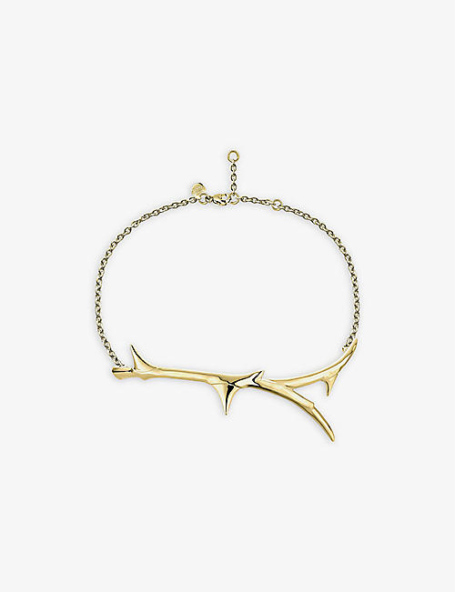 SHAUN LEANE: Rose Thorn yellow gold-plated vermeil sterling-silver bracelet