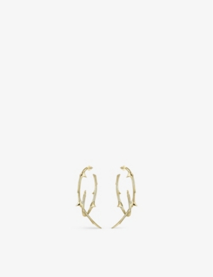 Shaun Leane Rose Thorn Yellow Gold-plated Vermeil Sterling Silver Hoop Earrings In Yellow Gold Vermeil