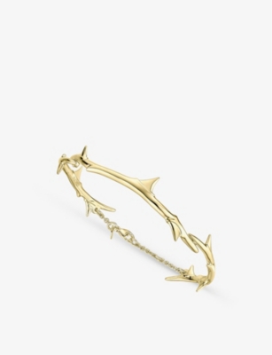 SHAUN LEANE: Rose Thorn yellow gold-plated vermeil bracelet