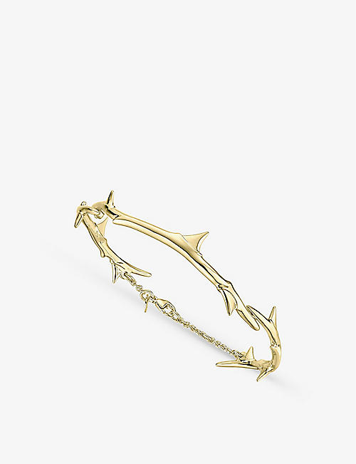 SHAUN LEANE: Rose Thorn yellow gold-plated vermeil bracelet
