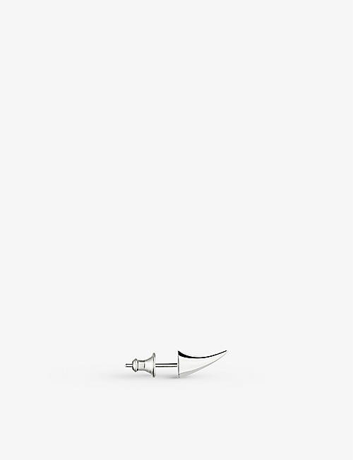 SHAUN LEANE: Rose Thorn black rhodium-plated sterling silver bar single earring
