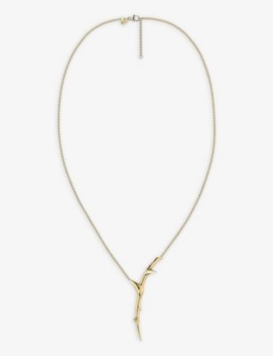 Shop Shaun Leane Women's Yellow Gold Vermeil Rose Thorn Yellow Gold-plated Vermeil Sterling-silver Pendan