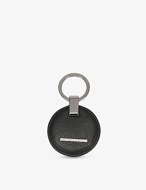 PORSCHE设计：圆形徽标压花皮革钥匙环