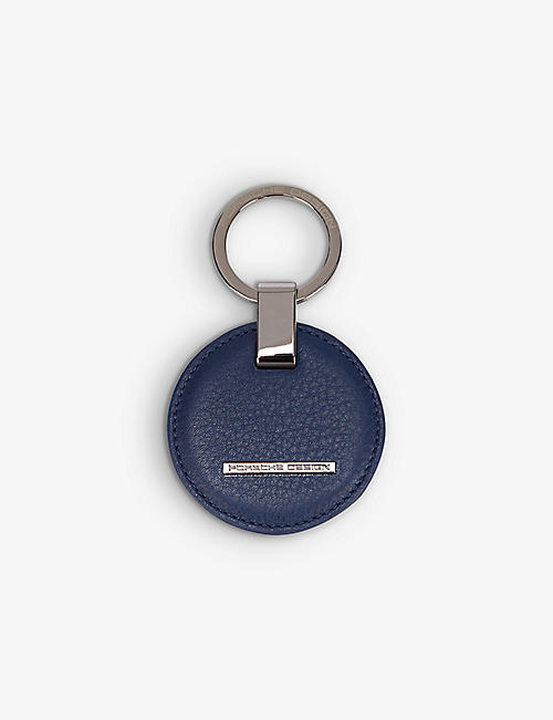 PORSCHE设计：圆形徽标压花皮革钥匙环