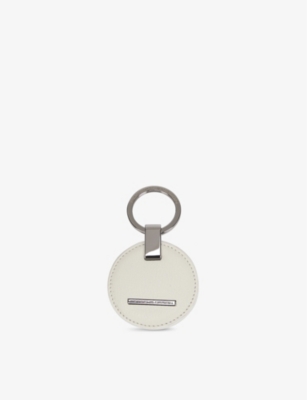 Porsche Design Circle Logo-embossed Leather Key-ring In White