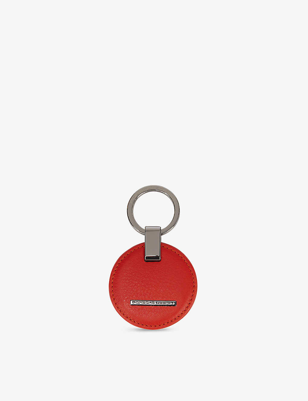 Shop Porsche Design Men's Orange Circle Logo-embossed Leather Key-ring