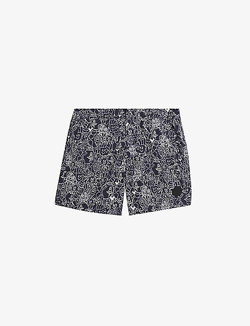 TED BAKER: Ramsgat graphic recycled-polyester swim shorts