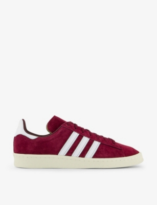 ADIDAS ORIGINALS ADIDAS MENS BURGUNDY WHITE OFF WHITE CAMPUS 80S SUEDE LOW-TOP TRAINERS,55702035