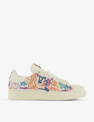 ADIDAS Stan Smith Pride graphic embroidered leather trainers Selfridges