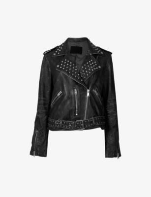 All saints studded leather jacket hotsell