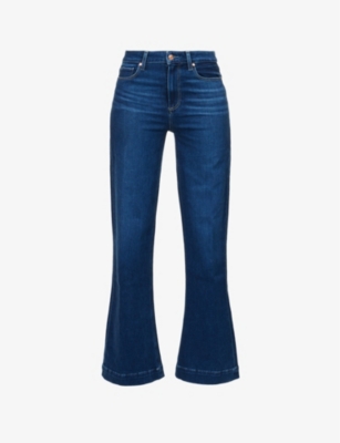 PAIGE: Leenah wide-leg mid-rise stretch-denim jeans