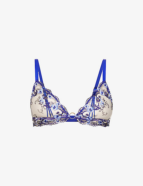 AUBADE: Idylle à Giverny floral-embroidered stretch-woven bra